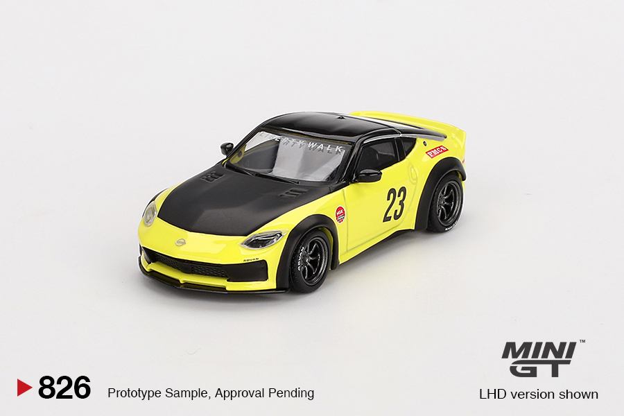 PREORDER MINI GT NISSAN Z LB NATION WORKS IKAZUCHI YELLOW
