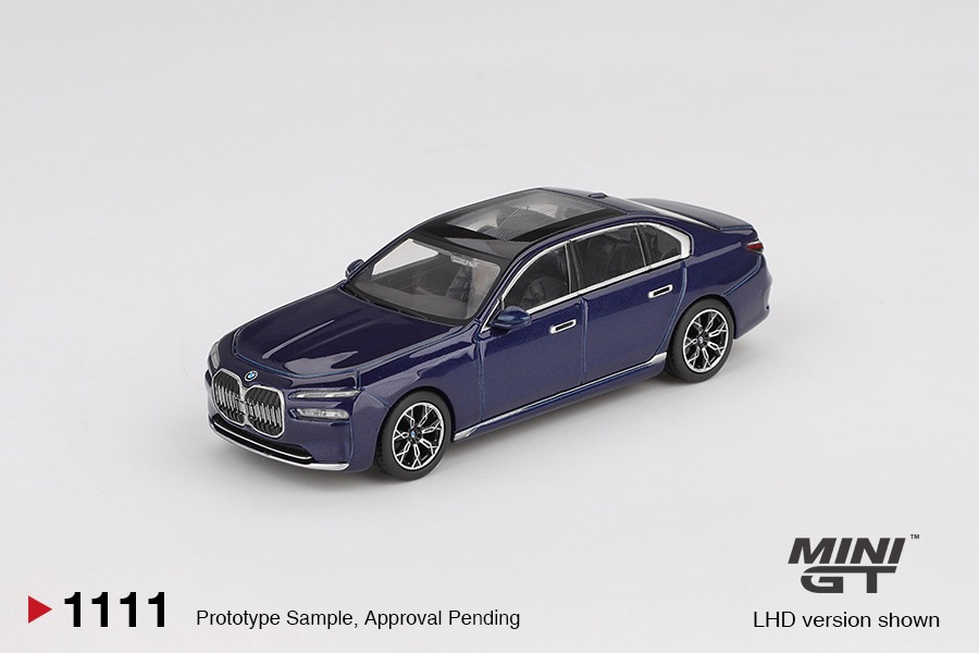 PREORDER MINI GT BMW I7 XDRIVE60 TANZANITE BLUE METALLIC