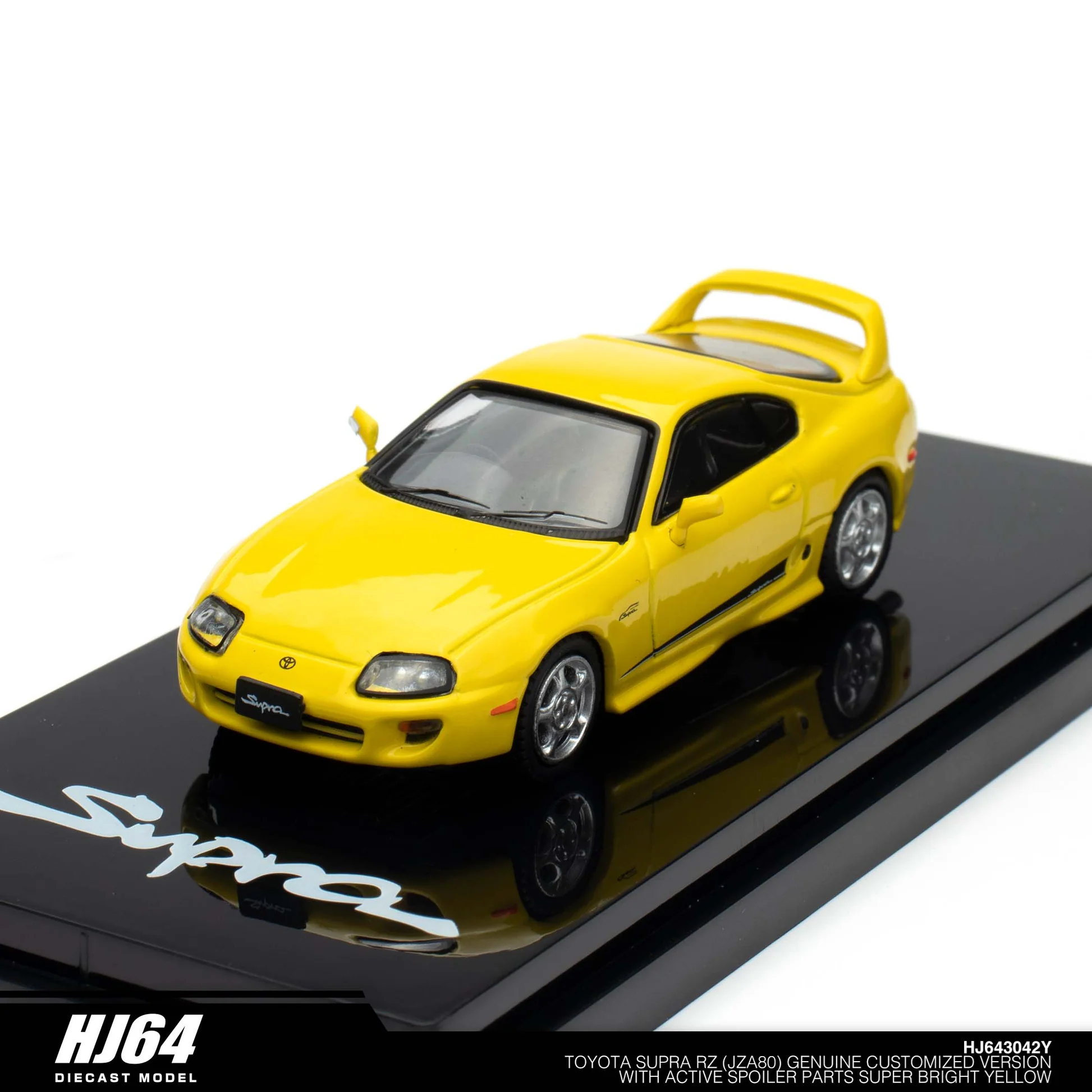 TOYOTA SUPRA RZ YELLOW JZA80 WITH ACTIVE SPOILER PARTS SUPER BRIGHT YELLOW