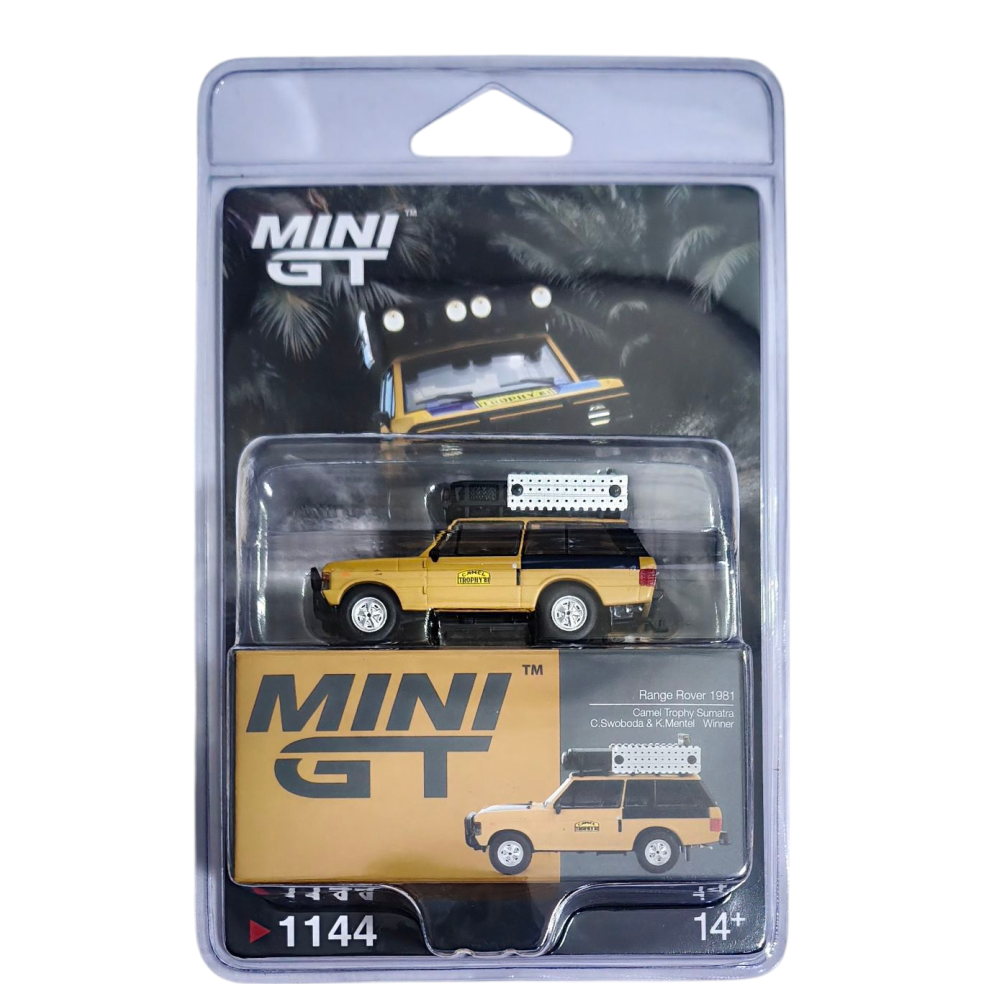 MINI GT RANGE ROVER 1981 CAMEL TROPHY SUMATRA C.SWOBODA & K.MENTEL WINNER