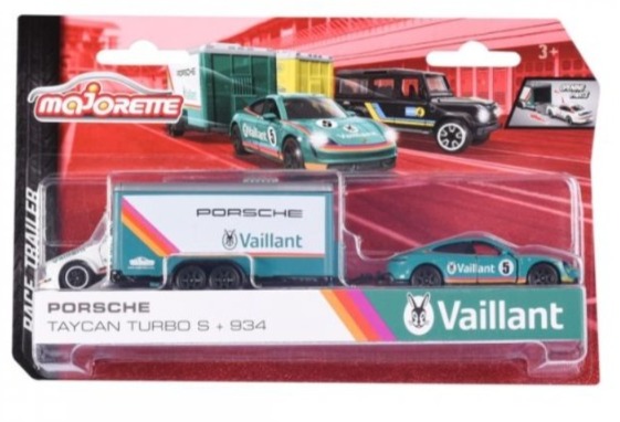 VAILLANT PORSCHE TAYCAN TURBO S WITH PORSCHE 934 AND TRAILER