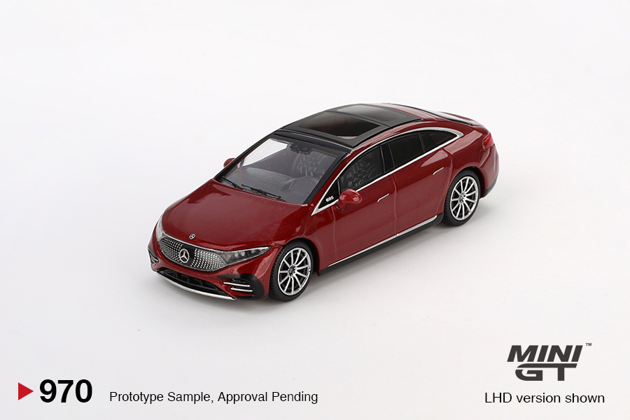 PREORDER MINI GT MERCEDES-BENZ EQS 580 4MATIC RED METALLIC