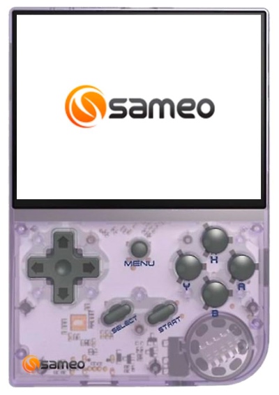 SAMEO SG9000 RG35XX HANDHELD RETRO GAME CONSOLE TRANSPARENT PURPLE