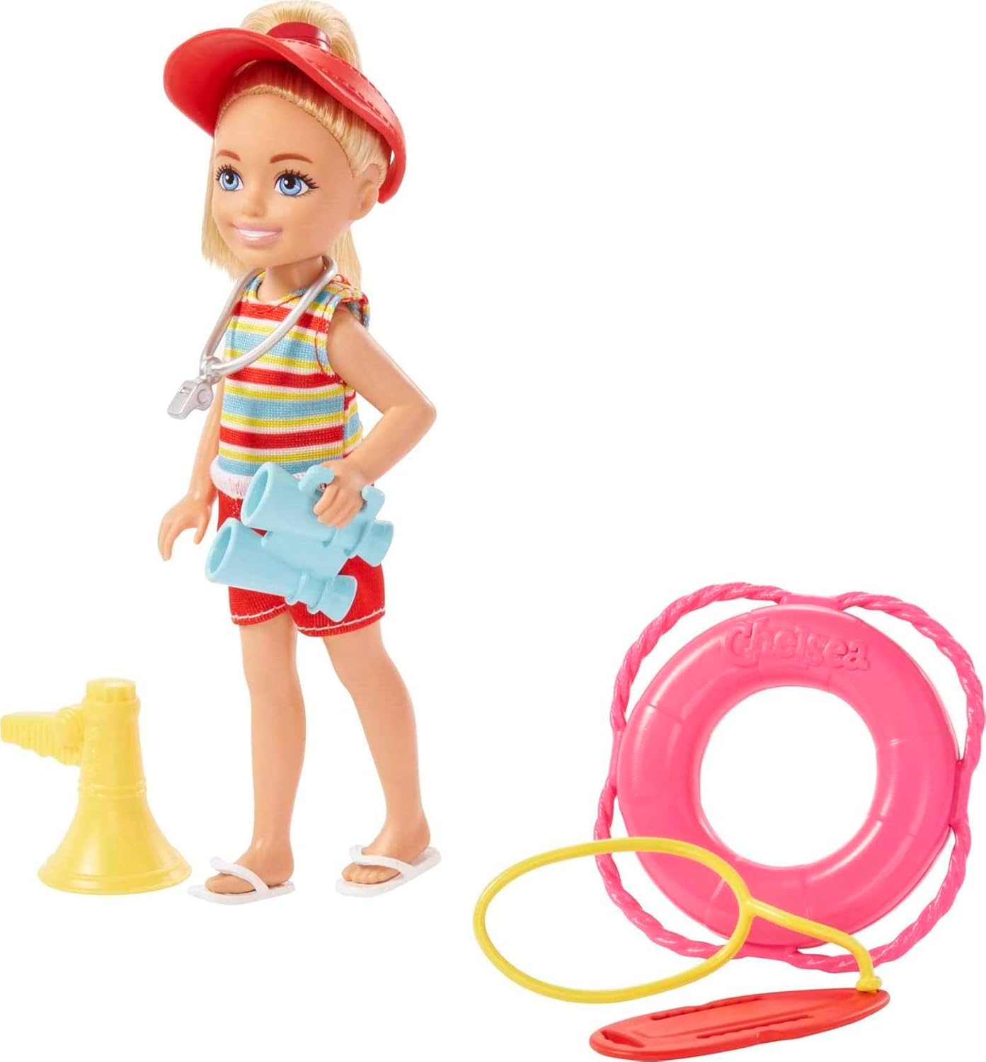 BARBIE TOYS CHELSEA DOLL AND ACCESSORIES LIFEGUARD SET