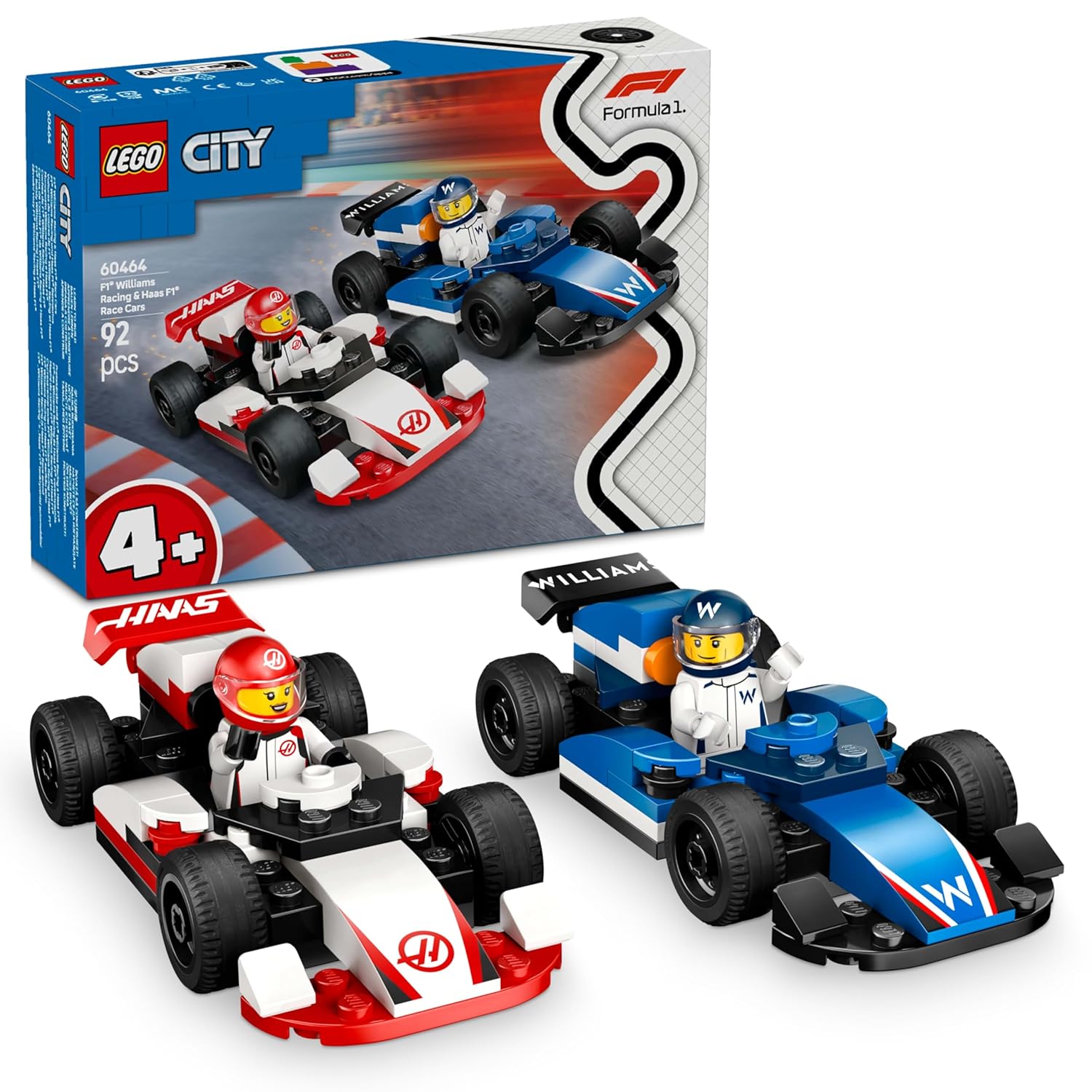 LEGO CITY F1 WILLIAMS RACING  HAAS F1 RACE CARS VEHICLE TOY SET