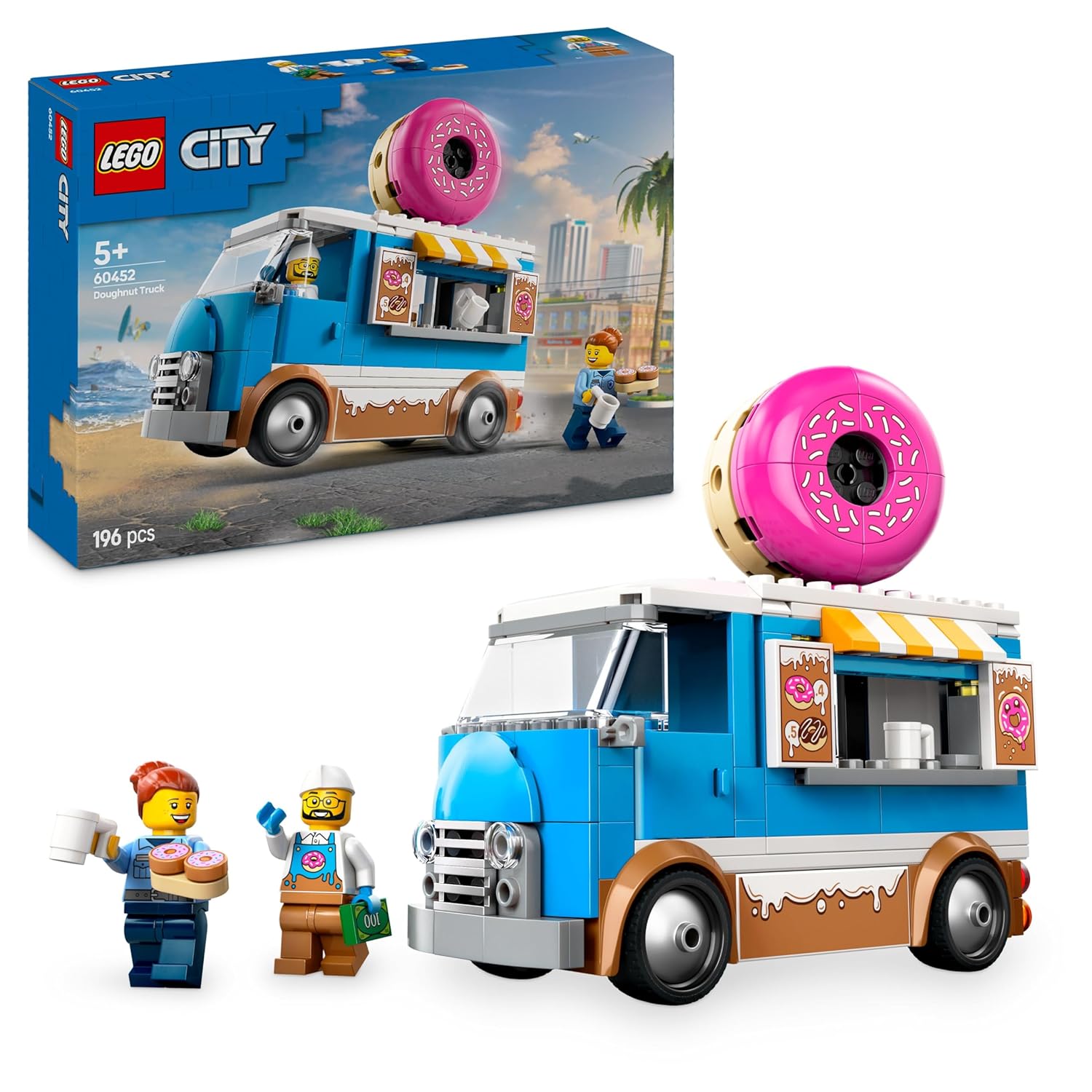 LEGO CITY DONUT TRUCK PLAYSET VENDOR VEHICLE TOY 