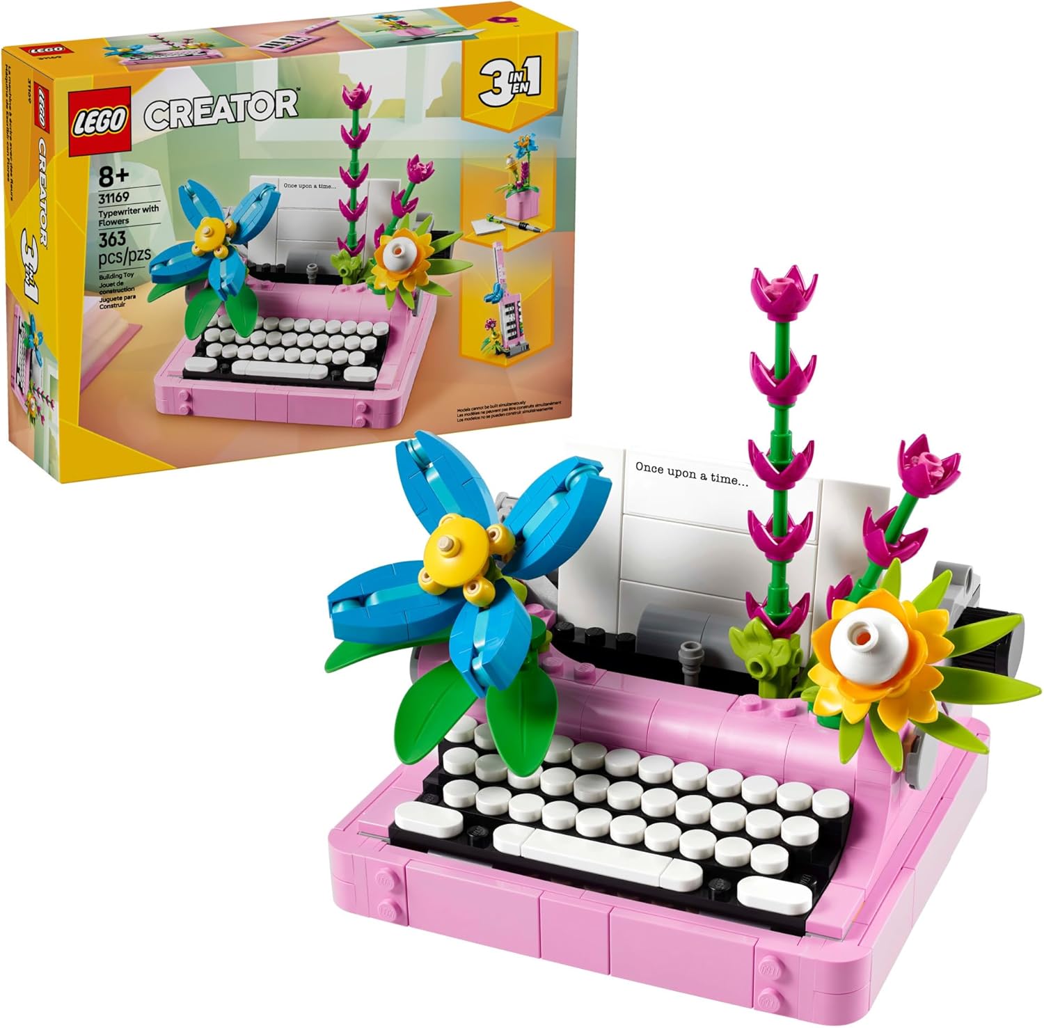 3 IN 1 TYPEWRITER WITH FLOWERS 