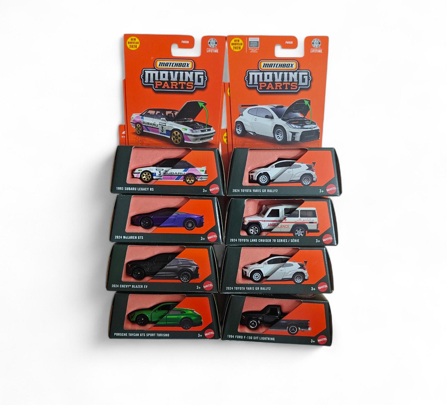 MATCHBOX MOVING PARTS SERIES ASSORTMENT OF 8 CAR