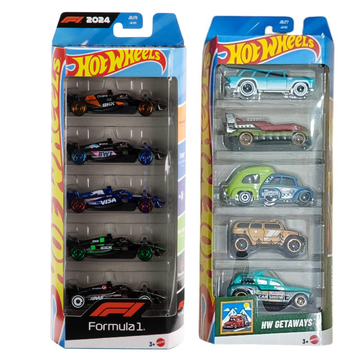 HW FORMULA 1 WITH HW GETAWAYS 5PC GIFT PACK 
