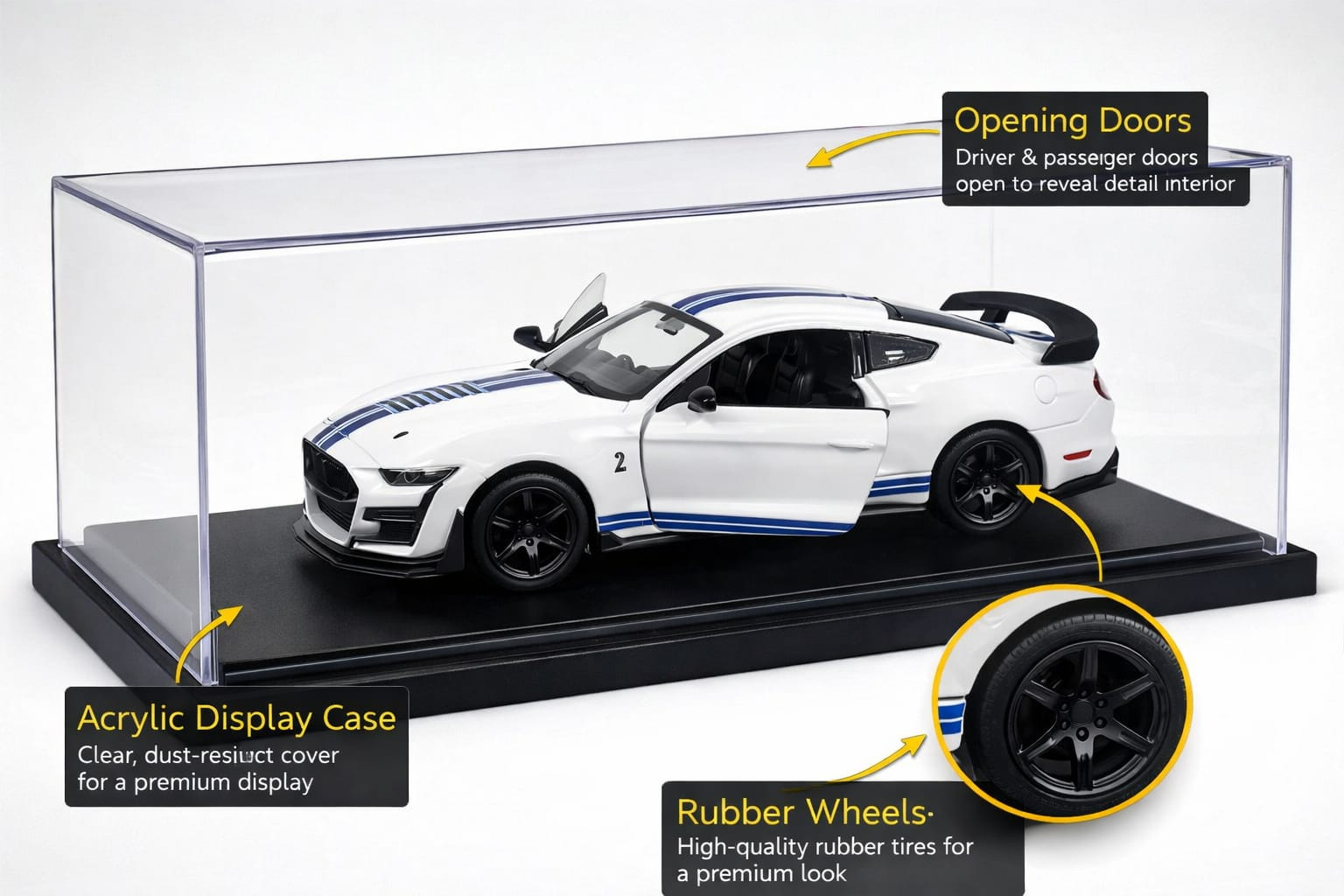 FORD MUSTANG SHELBY GT500 WHITE 