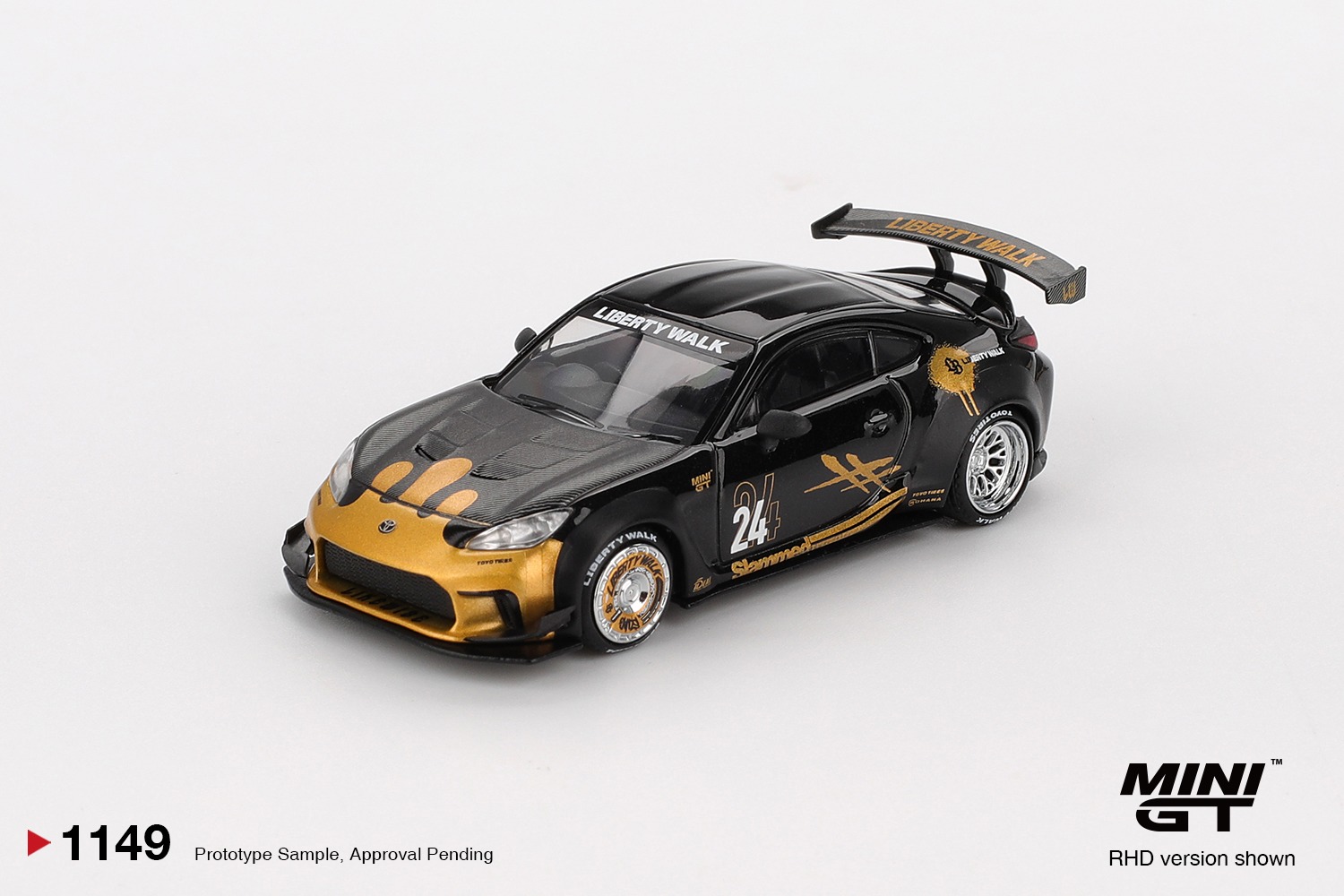 PREORDER MINI GT TOYOTA GR86 LB NATION BLACK  GOLD