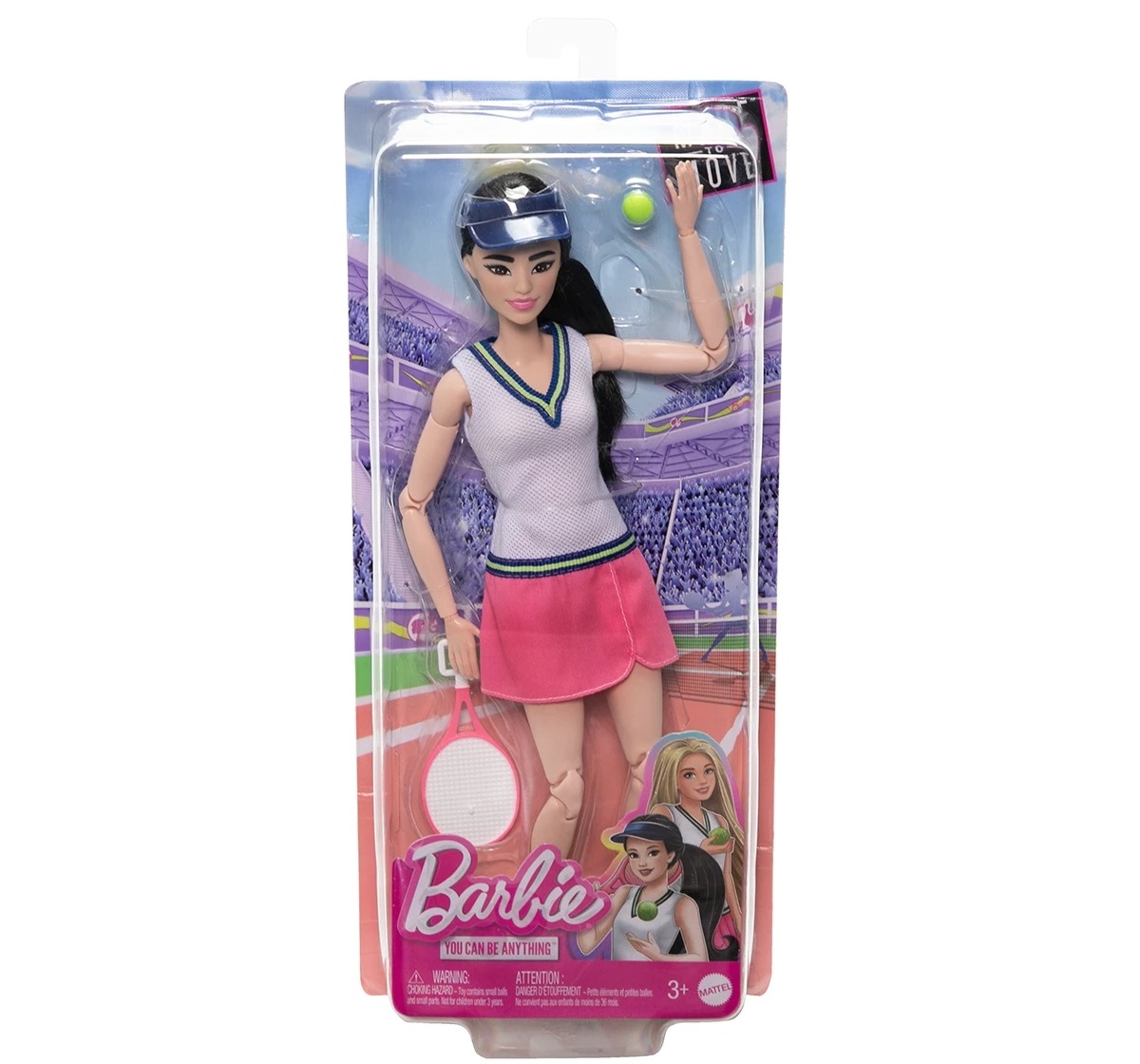BARBIE DOLL  ACCESSORIES CAREER TENNIS PLAYER DOLL WITH RACKET AND BA