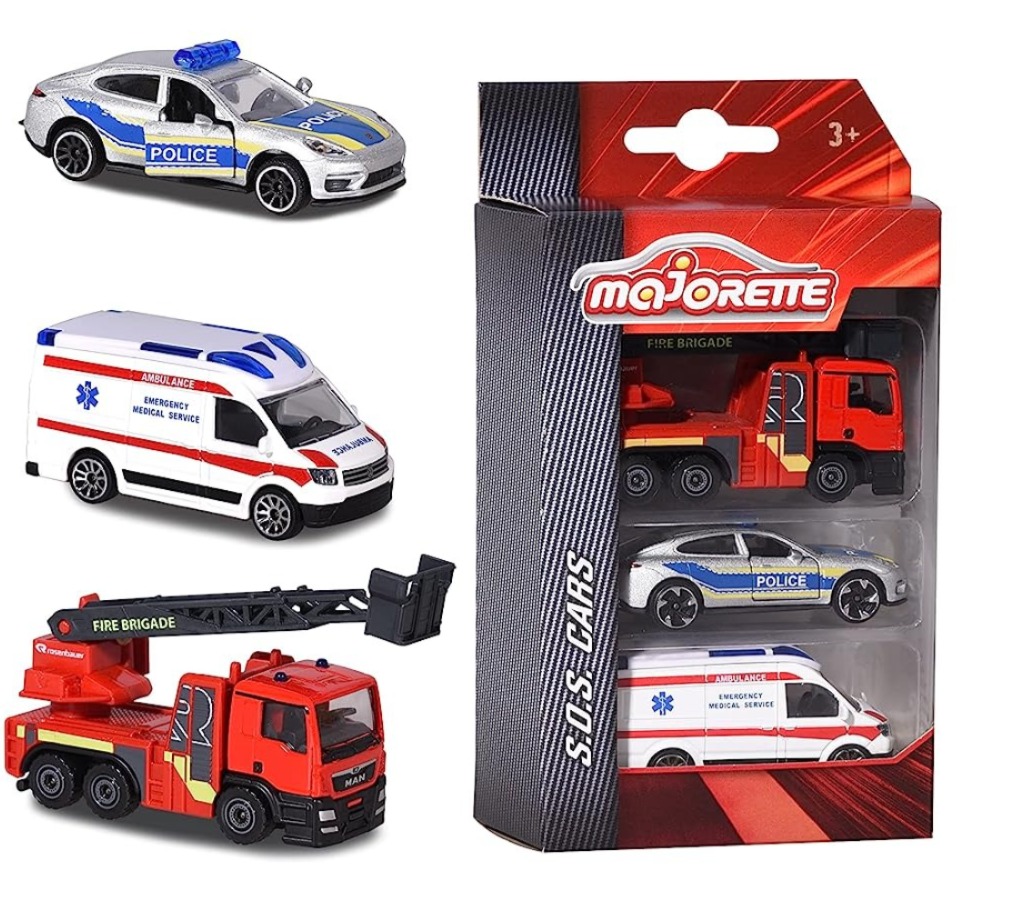 MAJORETTE SOS 3 PIECES SET WITH AMBULANCE