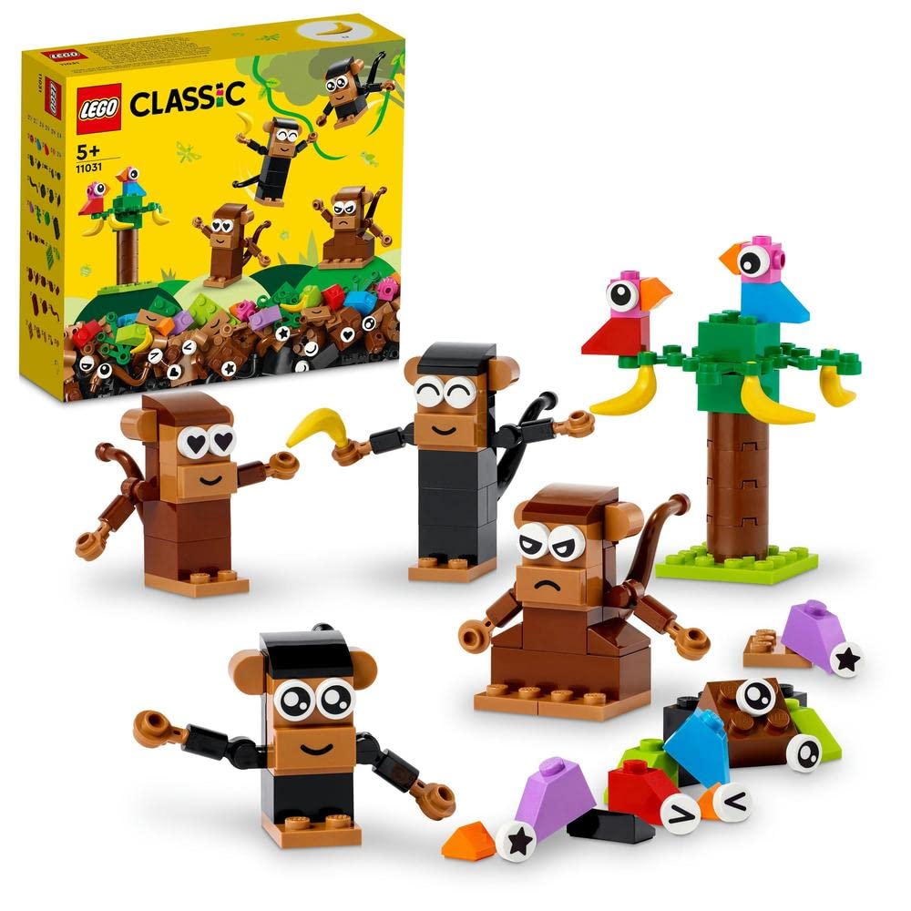 LEGO CLASSIC CREATIVE MONKEY FUN BUILDING TOY SET 135 PIECES 
