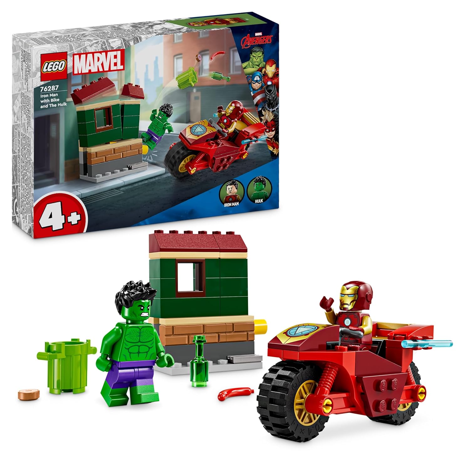 LEGO MARVEL IRON MAN WITH BIKE AND THE HULK PLAYSET 
