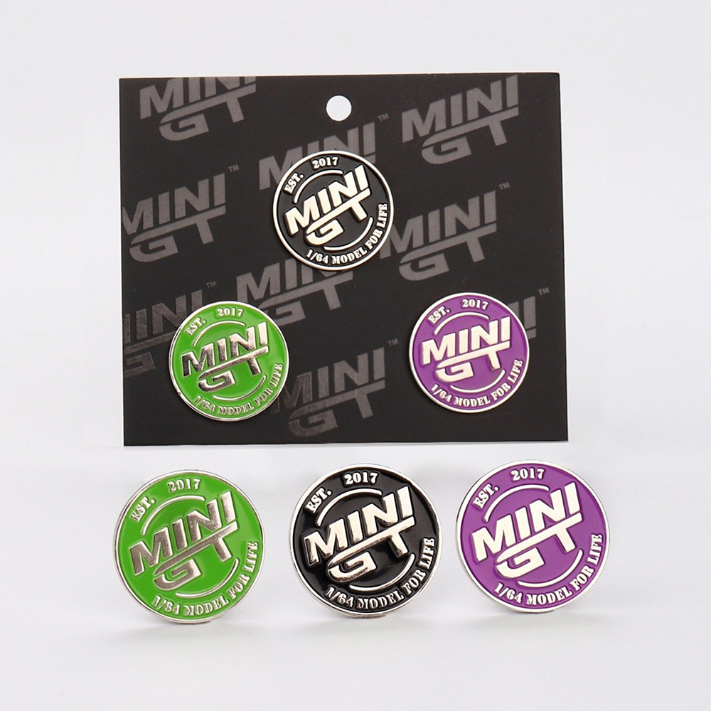 MINI GT METAL EMBLEM SET BLACK PURPLE GREEN