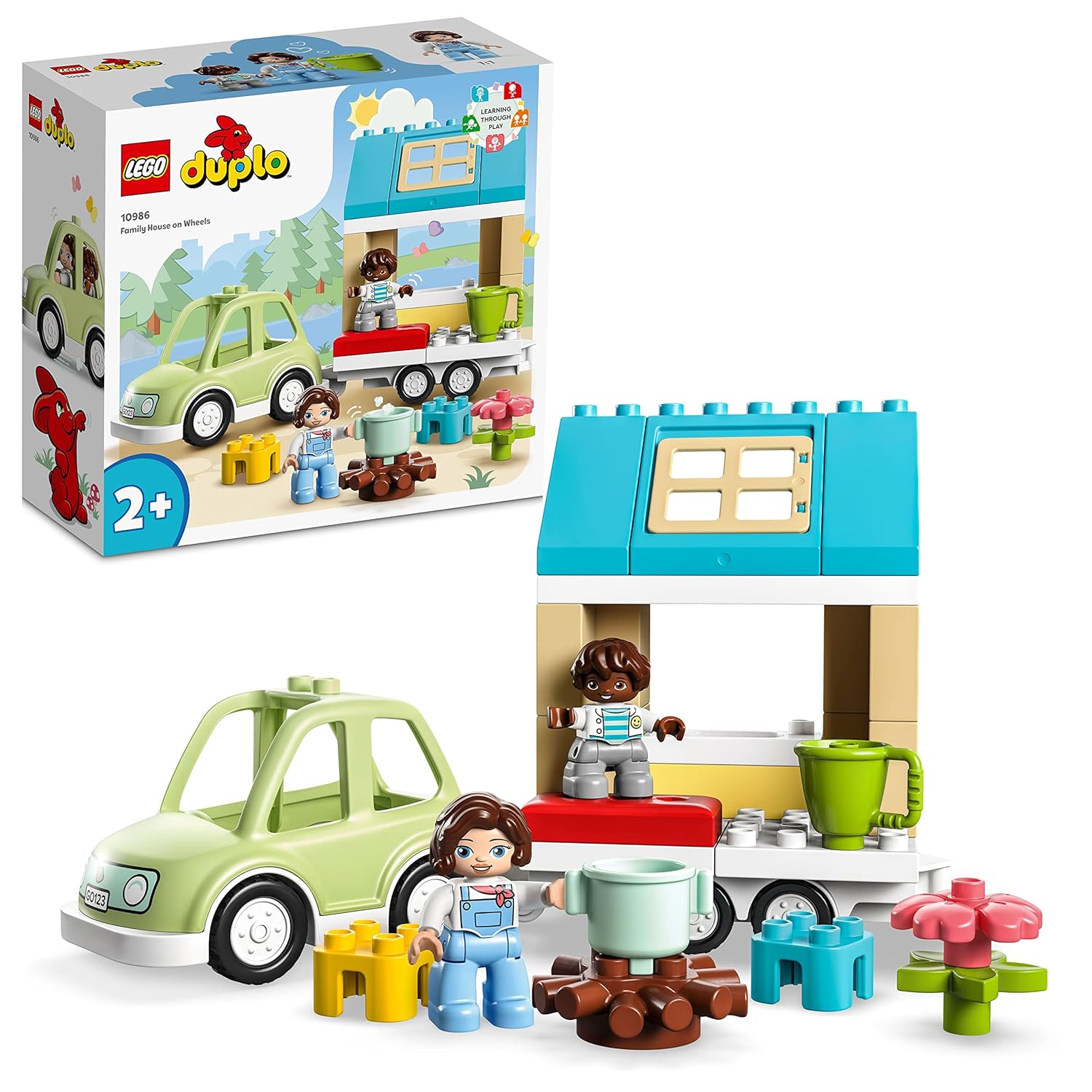LEGO DUPLO TOWN FAMILY HOUSE ON WHEELS BUILDING TOY SET 31 PIECES MULT