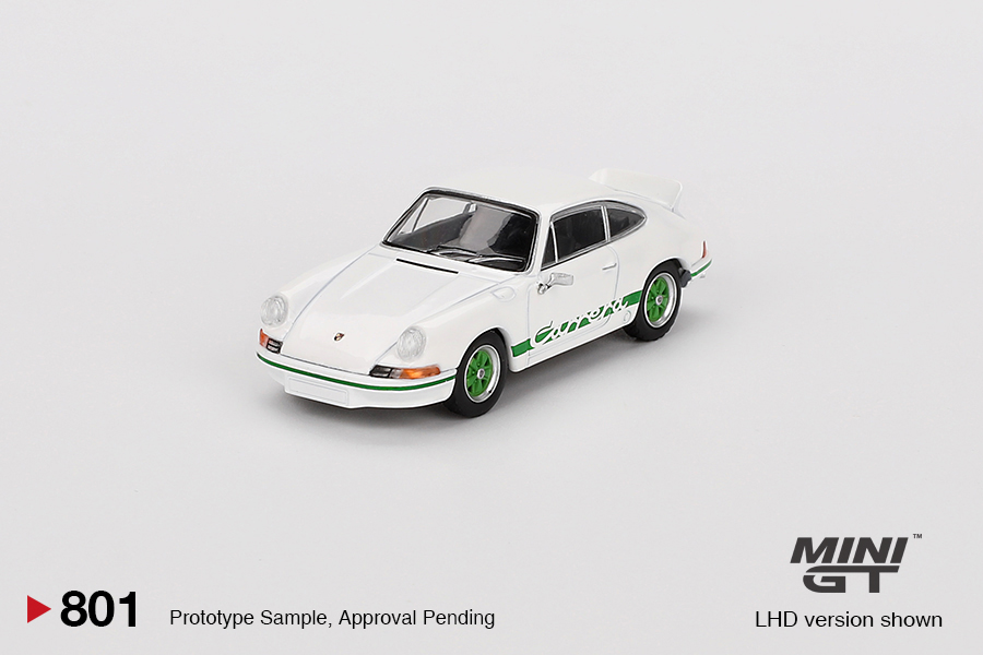 PREORDER MINI GT PORSCHE 911 CARRERA RS 27 GRAND PRIX WHITE WITH GREE