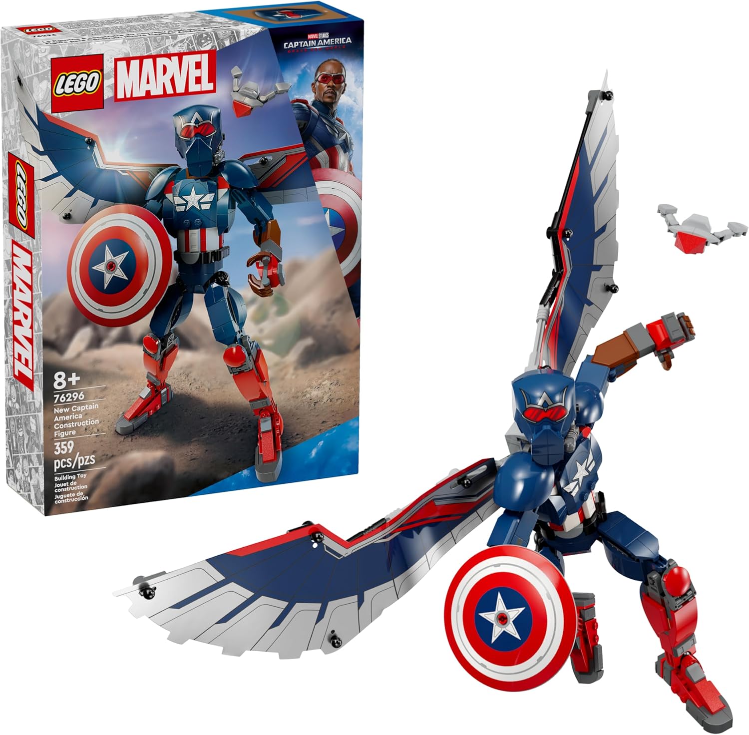 LEGO MARVEL NEW CAPTAIN AMERICA CONSTRUCTION FIGURE BUILDABLE ACTION F