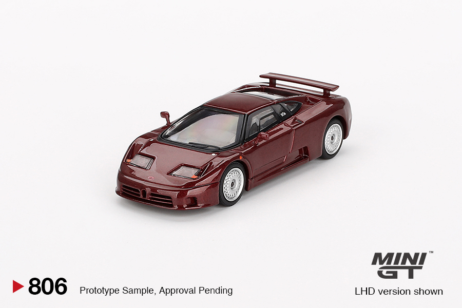 PREORDER MINI GT BUGATTI EB110 GT DARK RED METALLIC