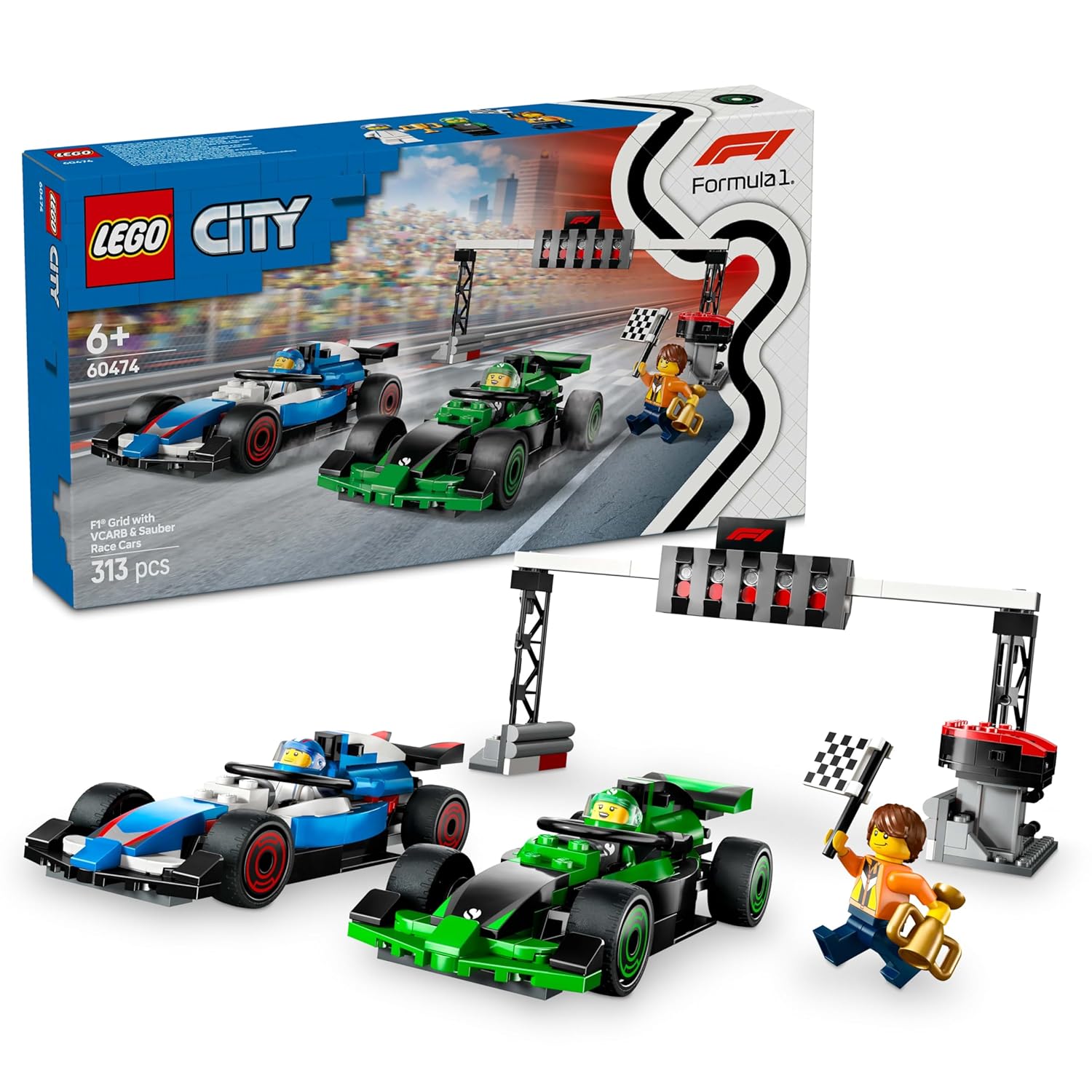 LEGO CITY F1 GRID WITH VCARB  SAUBER RACE CARS TOY VEHICLE SET 