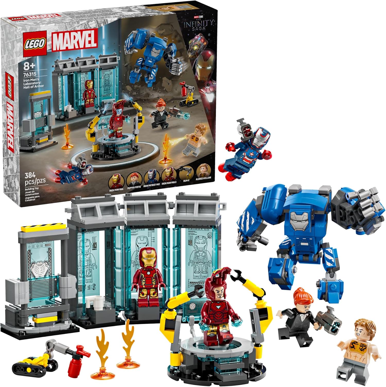 LEGO MARVEL IRON MAN’S LABORATORY HALL OF ARMOR BUILDING TOY