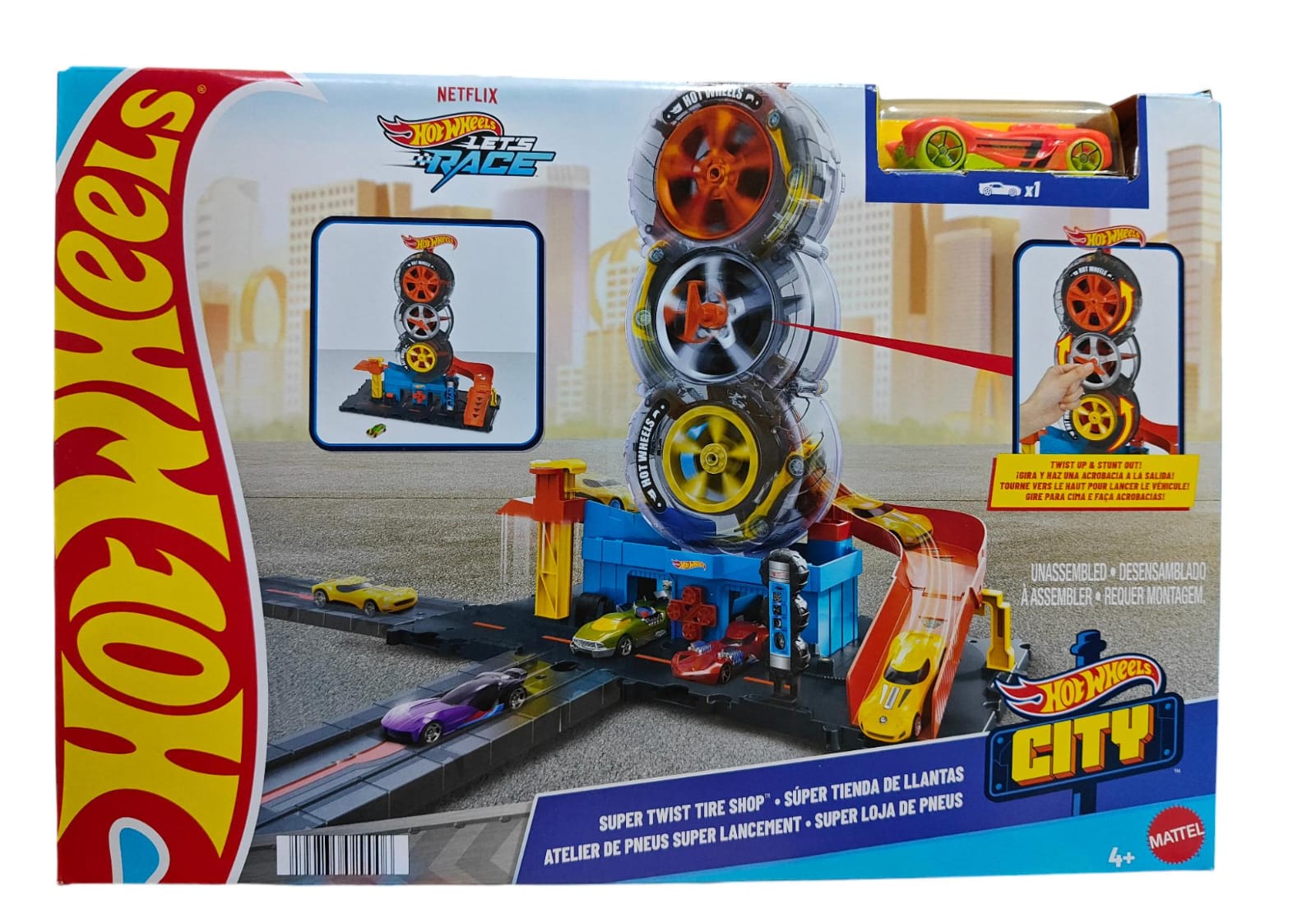 HOT WHEELS CITY SUPER TWIST TIRE SHOP PLAYSET HDP02