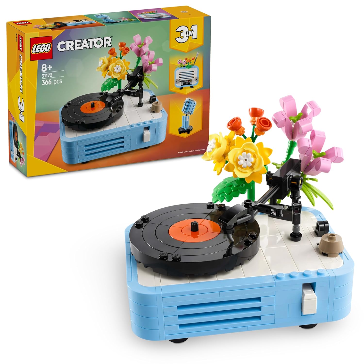 LEGO CREATOR 3IN1 RECORD PLAYER WITH FLOWERS MUSIC SET BUILDING BLOCKS
