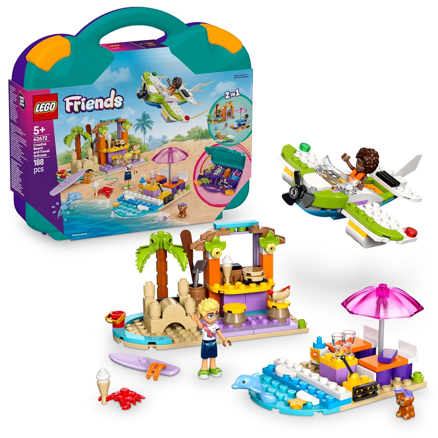 LEGO FRIENDS CREATIVE BEACH AND TRAVEL SUITCASE BUILDABLE TOY 