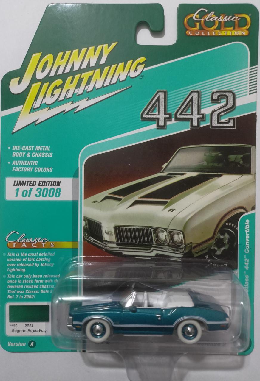 1970 OLDS CUTLASS 442 CONVERTIBLE AEGEAN AQUA POLY CHASE