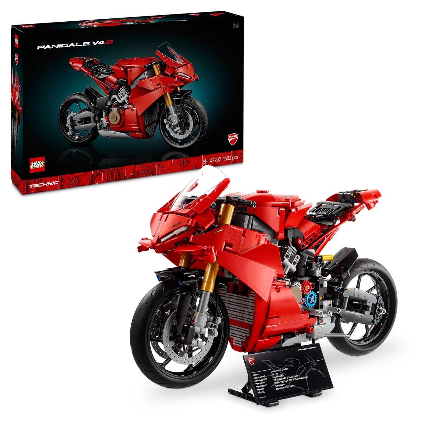 LEGO TECHNIC DUCATI PANIGALE V4 S MOTORCYCLE MODEL BUILDING SET 