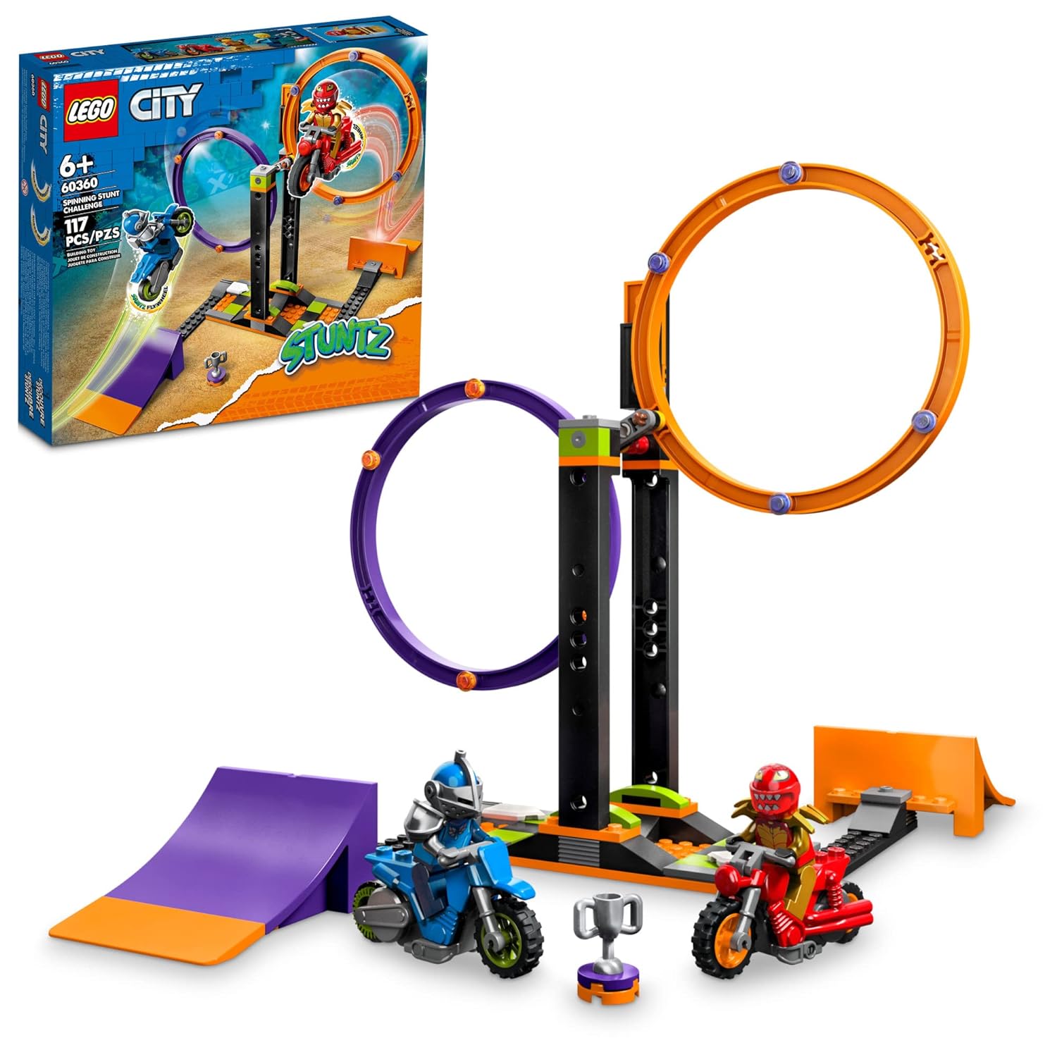 LEGO CITY SPINNING STUNT CHALLENGE BUILDING TOY SET 117 PIECES