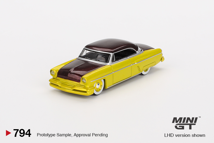 PREORDER MINI GT LINCOLN CAPRI HOT ROD 1954 LIME YELLOW