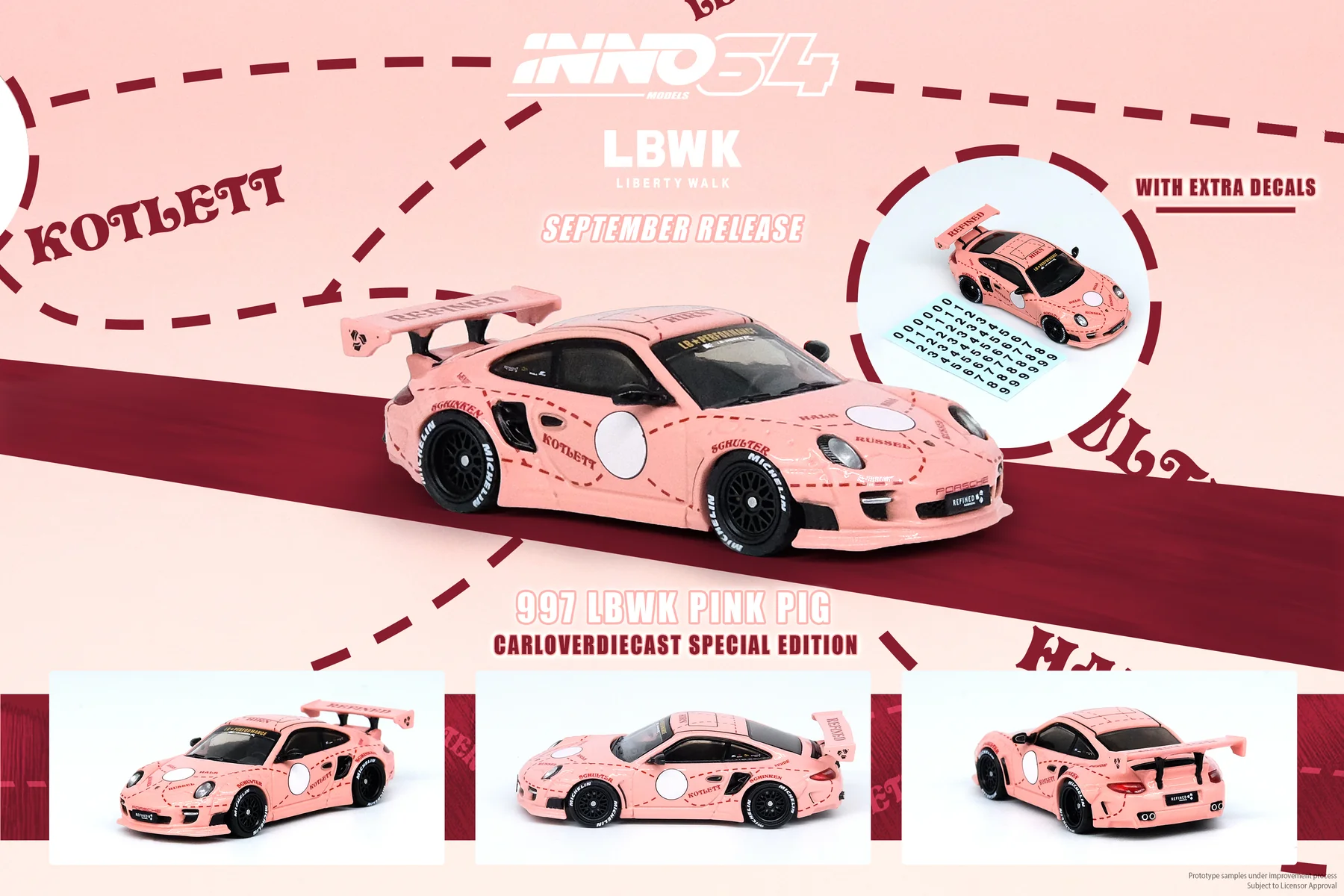 PORSCHE 997 LBWK PINK PIG