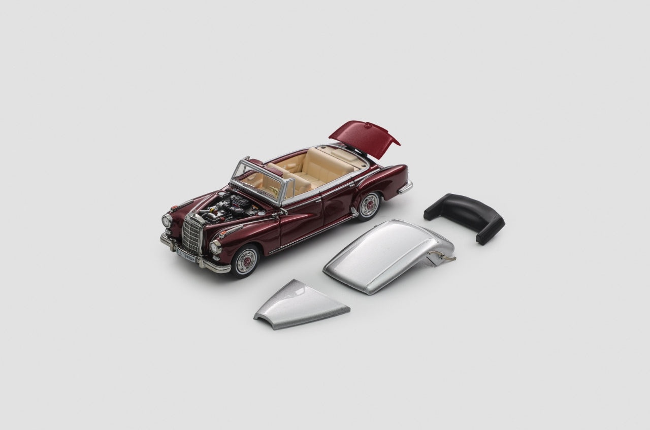 MERCEDES-BENZ 300D CABRIOLET W189 MAROON AND SILVER