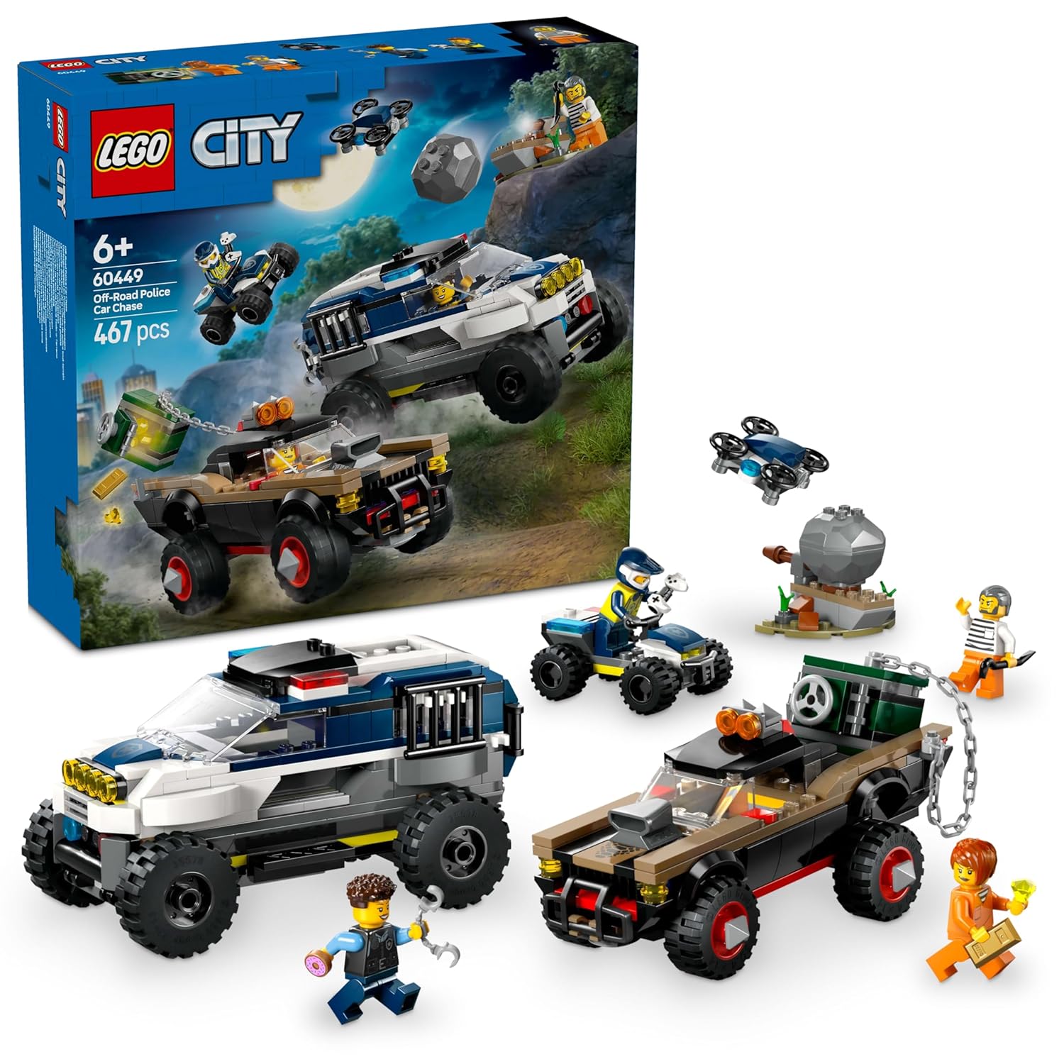LEGO CITY OFF-ROAD POLICE CAR CHASE SET 60449 BUILDING BLOCKS