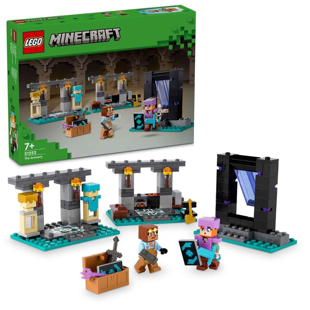 LEGO MINECRAFT THE ARMORY BUILDING KIT ADVENTURE AND WEAPONS SET 21252