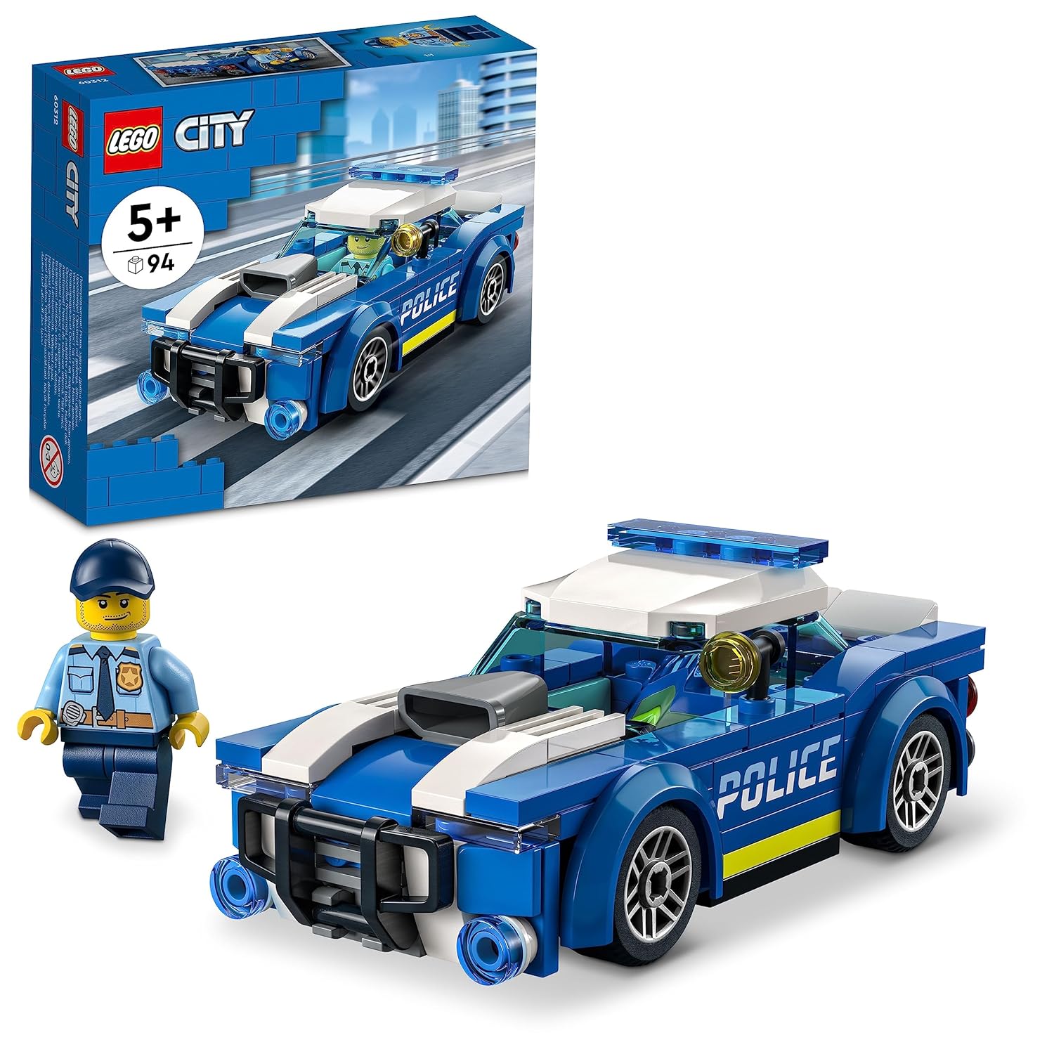 LEGO CITY POLICE CAR 60312 BUILDING KIT 94 PCSMULTICOLOR