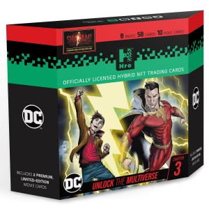 SHAZAM 8 PACKS 58 HYBRID NFT TRADING CARDS